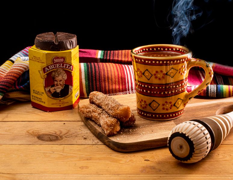 Churros with cinnamon sugar and chocolate dipping sauce