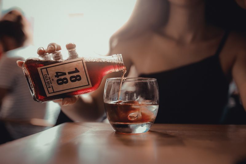 Craft cold brew coffee with cream